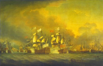 The battle of the saints 12 april 1782 Naval Battles Oil Paintings